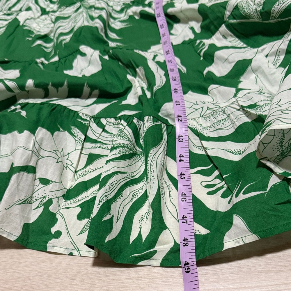 H&M Tropical Green and White Button Down Midi Dress - Picture 6 of 7